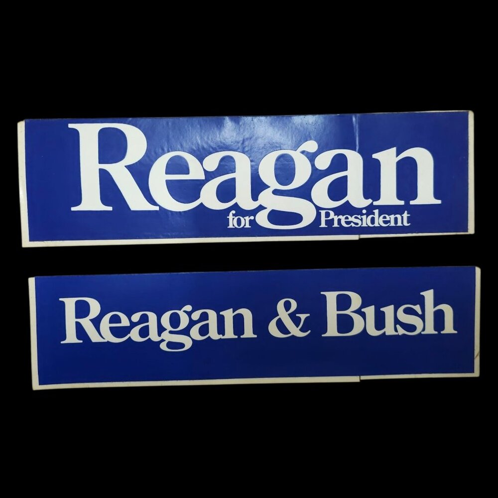 Reagan And Bush For President 1980 Presidential Campaign Sticker Lot Of 2 NOS